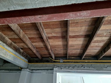 Eski evin ahşap çatı yapısı soyut arkaplan