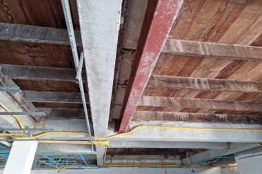 Eski evin ahşap çatı yapısı soyut arkaplan