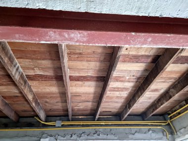 Eski evin ahşap çatı yapısı soyut arkaplan