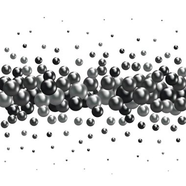 Gölgeli siyah parlak toplar. İnciler. Soyut grafik arkaplan