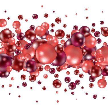 Vector illustration for your design. Luxurious beautiful background with yellow spheres. Natural pearls with highlights. Red balls.