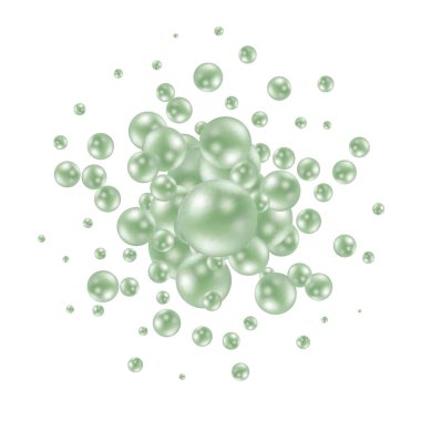 Vectorl ight green shiny circles on white background