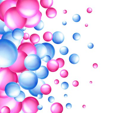 Colorful balls background. Vector background made with gradient meshes. Background design for banner, poster, flyer, card, postcard, cover, brochure. Pink and blue balls