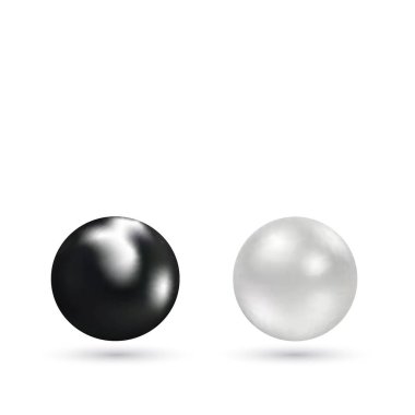 A set of mother-of-pearl pearls. Black and silver pearls.