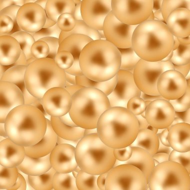 Altın arkaplanda yansımalı altın küre topu. 3B görüntüleme