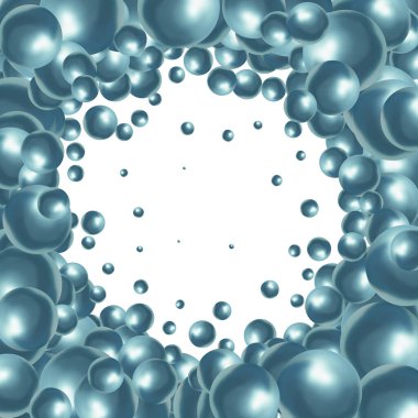 Frame made of mother-of-pearl color pearls. Festive decor element. Photo frame.