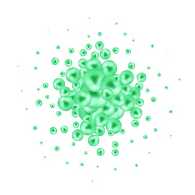 Gölgeli yeşil gerçekçi 3D toplar. Tasarım ögesi.