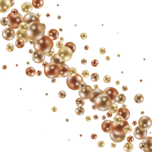 Group Golden Spheres Different Diameters Illustration — Stock Vector