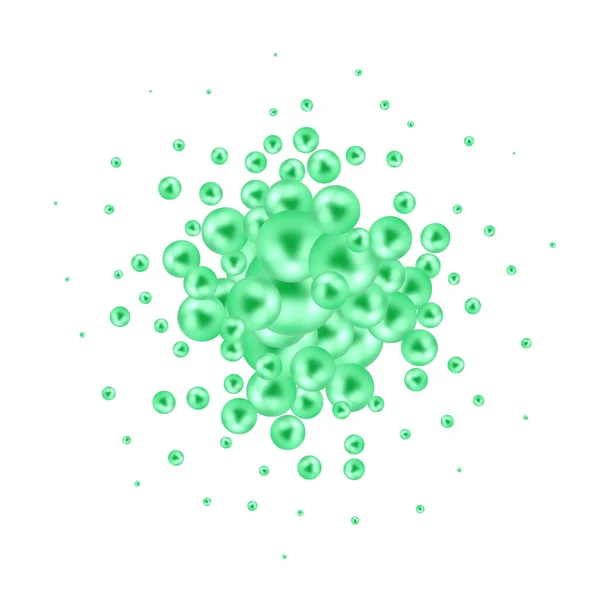 Zelené Realistické Koule Stínem Prvek Návrhu — Stockový vektor