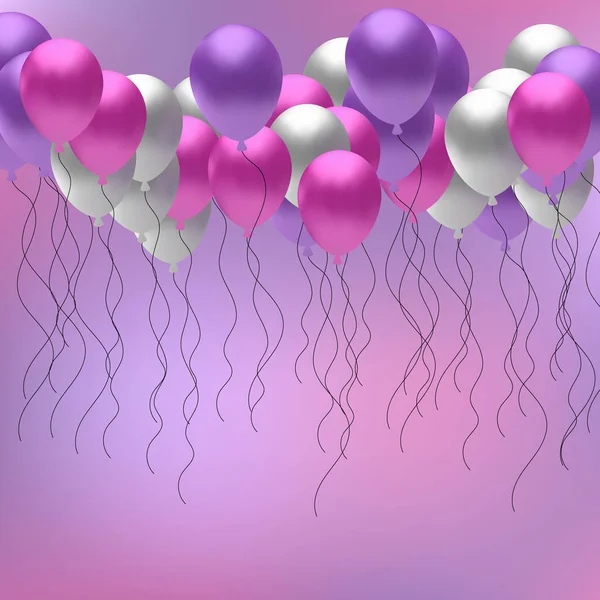 Kolorowe Balony Otaczające Tło Wektora Wakacje Święta Urodzinowe — Wektor stockowy