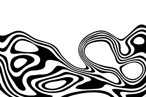 Черно Белые Волны Современный Векторный Фон Стильная Текстура Волнистыми Полосками — стоковый вектор