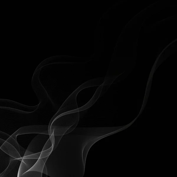 ブラックバックの抽象的な白い波 抽象的な黒と白の背景 エレガントな黒の背景 ベクトルイラスト — ストックベクタ