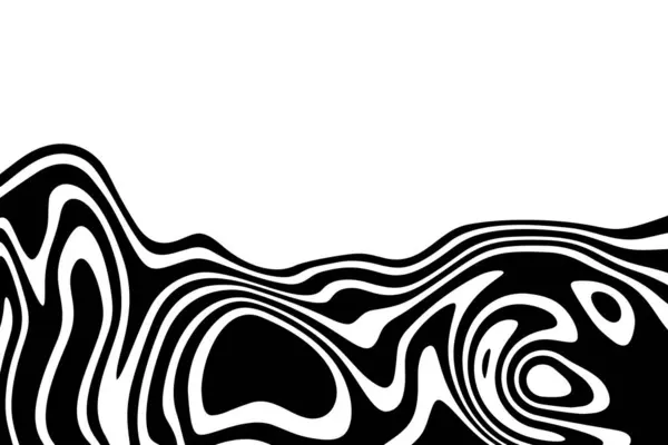 Обкладинка Плаката Хвилями Вібраціями Оптичних Ілюзій Абстрактні Вигнуті Чорно Білі — стоковий вектор