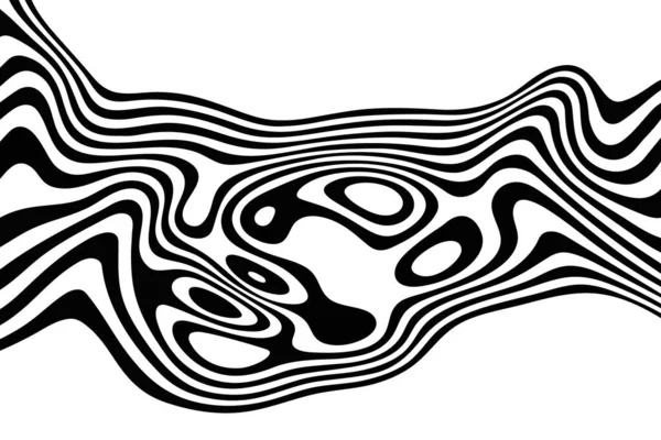 Cover Poster Waves Vibrations Optical Illusions Abstract Curved Black White —  Vetores de Stock