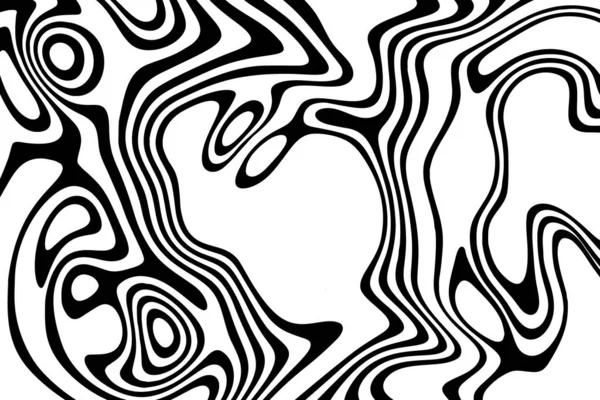 Abstrakte Wellenvektorhintergrund Stilisierte Schwarz Weiße Illusion Moderne Grafische Linienkunst — Stockvektor