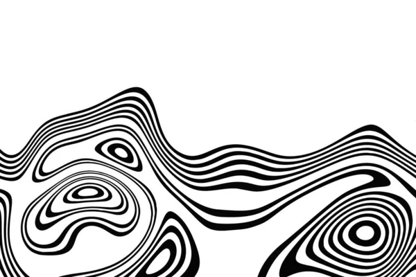 Black White Waves Modern Vector Background Stylish Texture Wavy Stripes — Stock Vector