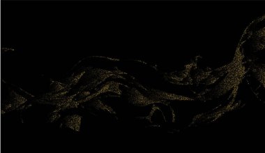 Siyah arka planda parlak dalga deseni. Titreşim.