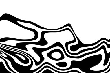 Pürüzsüz çizgilerin siyah ve beyaz vektör illüstrasyonu üzerindeki inanılmaz etkisi.