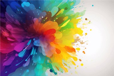 bright color splash on a white background. eps 10 clipart