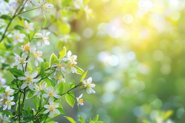 Yasemin beyaz çiçekleri. Narin bahar çiçekleri dalları.