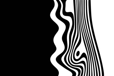 Black and white waves. Modern Vector Background. Stylish texture with wavy stripes lines.