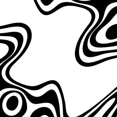 Siyah ve beyaz çizgili dalgalı benekli kusursuz desenlerin taşıyıcısı.