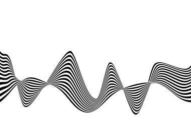 Beyaz perspektif çizgi çizgi çizgileri üzerine siyah ve beyaz üzerine izole edilmiş üç boyutlu boyut etkisi.