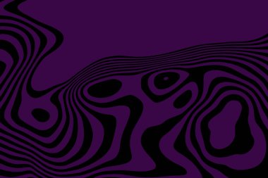 Siyah arkaplanda soyut mor dalgalı çizgiler.