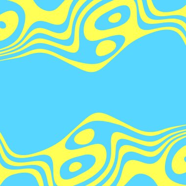 Sarı ve mavi dalgalı soyut arkaplan.