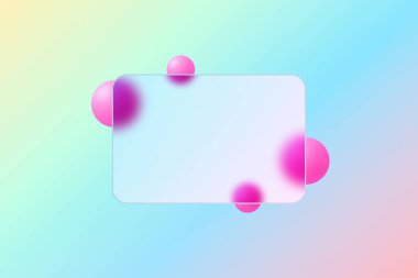 Pembe küreler ve şeffaf çerçeve ile geometrik arkaplan.