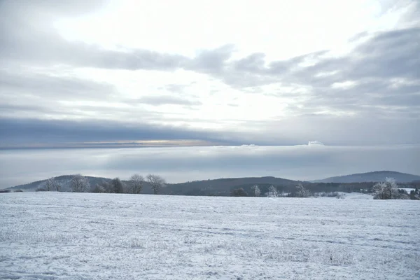 stock image winter landscape in the Czech Republic. Landscape covered with snow.