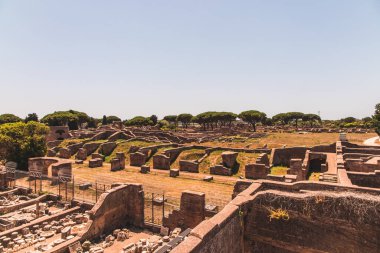 Ostia Antica. Ruins of ancient roman city and port. Rome, Latium, Italy clipart