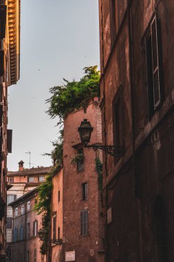 Dükkanları ve restoranları olan ünlü İtalyan sokağı, Roma