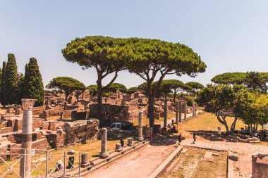 Ostia Antica. Antik Roma şehri ve limanı harabeleri. Roma, Latium, İtalya