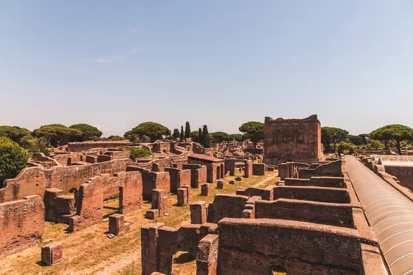 Ostia Antica. Antik Roma şehri ve limanı harabeleri. Roma, Latium, İtalya