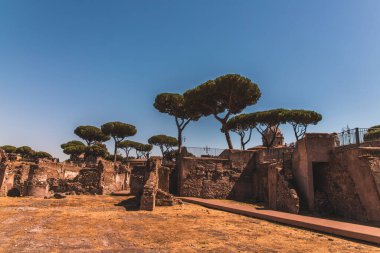 Ostia Antica. Antik Roma şehri ve limanı harabeleri. Roma, Latium, İtalya