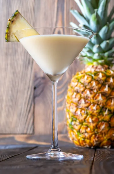 Cocktail Lassi All Ananas Guarnito Con Zeppa All Ananas — Foto Stock