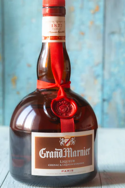 Sumy Ukraine December 2023 Grand Marnier Cordon Rouge Liqueur Bottle — Stock Photo, Image