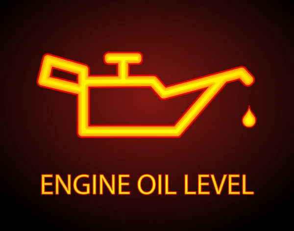 警告仪表盘汽车图标引擎油位灯符号弹出在汽车仪表盘上的油位灯符号当油位灯低于最小值时 汽车图标 矢量图解 — 图库矢量图片