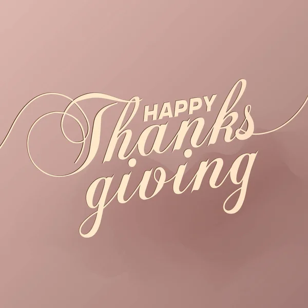 Tipografia Happy Thanksgiving Disegnata Mano Stile Minimalista Calligrafia Vettoriale Lettering — Vettoriale Stock