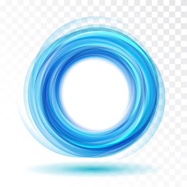 抽象ベクトル背景波状ブルーサークル 円の線 青い丸だ 抽象的な円波 白い背景に隔離されたブルーサークルフレームの透明 — ストックベクタ