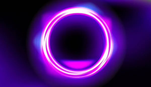 Brillo Circular Círculo Neón Efecto Luz Vectorial Fondo Abstracto Con — Vector de stock