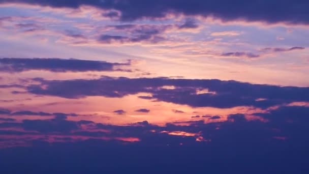 Violet Sunset Timelapse Drammatico Tramonto Cielo Paesaggio — Video Stock