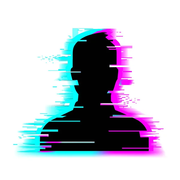 Homme Tête Avec Visage Pépin Icône Vectorielle Anonyme Signe Incognito — Image vectorielle
