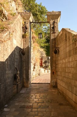 Kotor, Montenegro - June 7, 2022: Gurdic Gate and bastion, entrance to the Old Town of Kotor, Montenegro