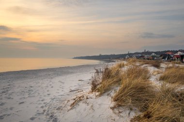 Polonya 'nın Hel Yarımadası' ndaki Baltık Denizi plajı