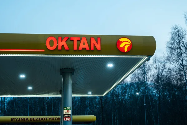 Jastarnia Polonia Marzo 2023 Estación Combustible Oktan Jastarnia Península Hel — Foto de Stock