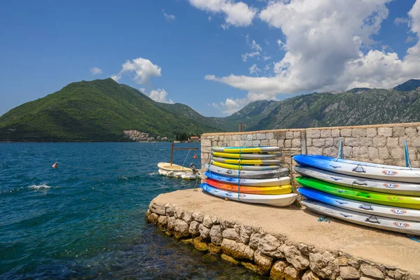 Perast Montenegro Juni 2022 Perast Toeristische Badplaats Baai Van Kotor — Stockfoto