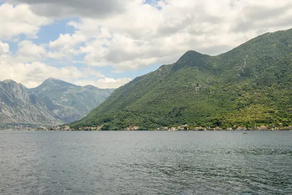 Picturesque Bay Kotor Seen Perast Port City Montenegro — Stockfoto