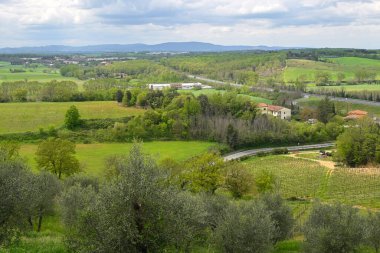 Güzel bir ilkbahar Toskana kırsalı. Siena vilayeti. İtalya